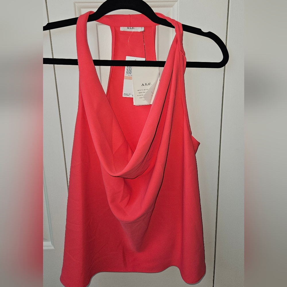 A.L.C. Dixon Coral Drape Neck Top